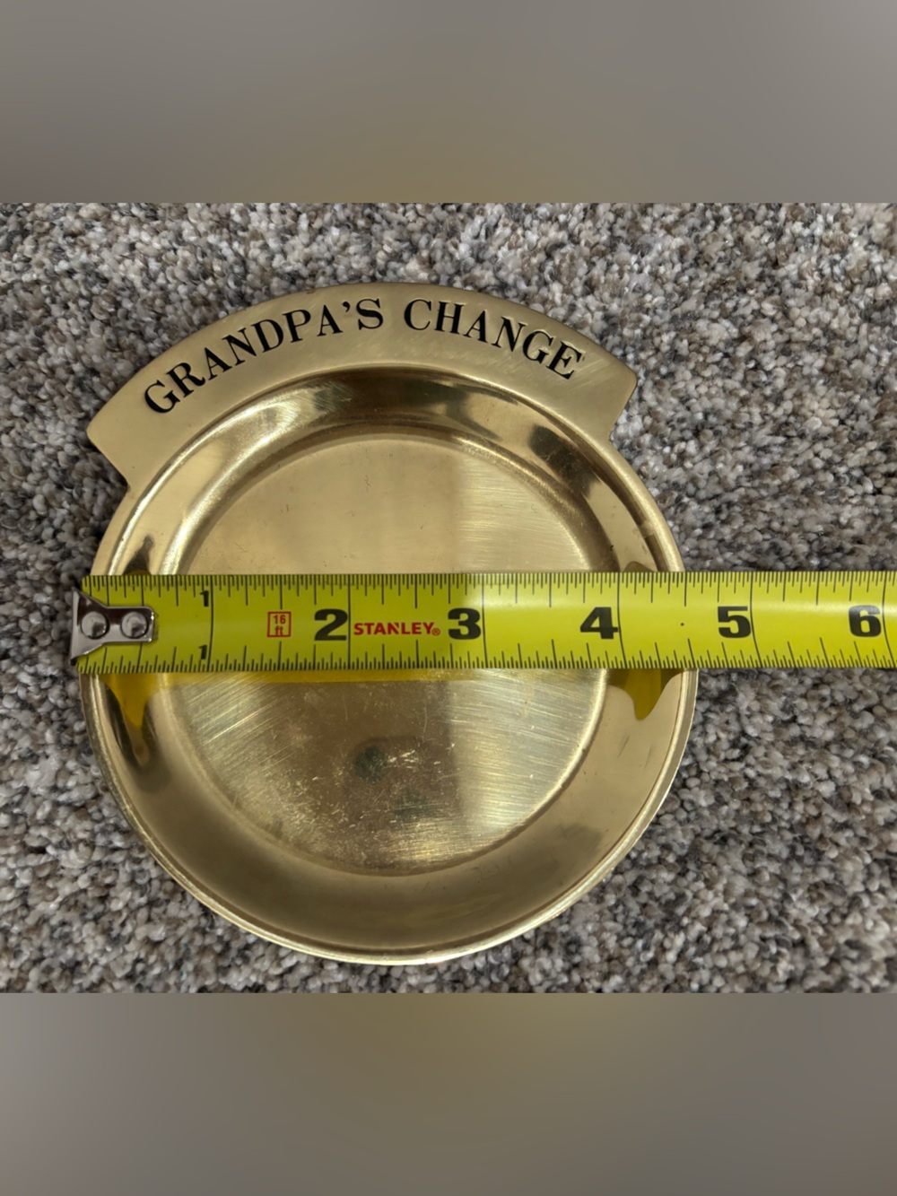 Vintage Solid Brass “Grandpa’s Change” 1979 Catchall Dish - Picture 7 of 8